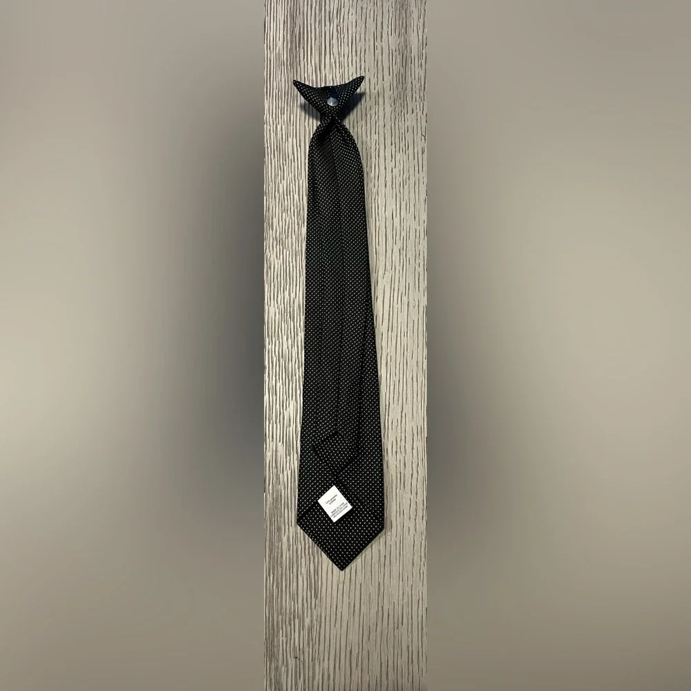 Boys Classic Black Microdot Tie